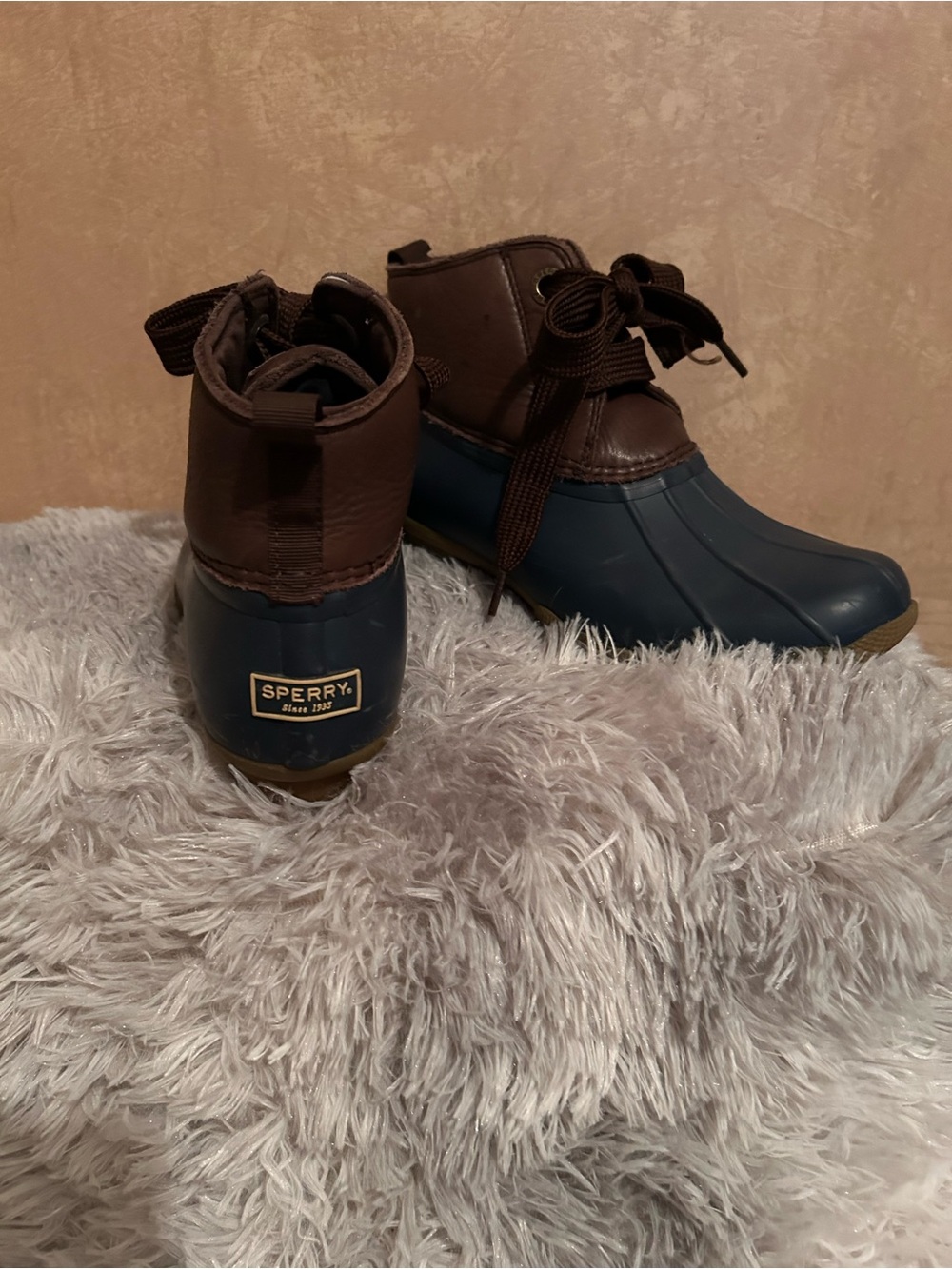 Sperry Kids Navy and Brown Waterproof Duck Boots